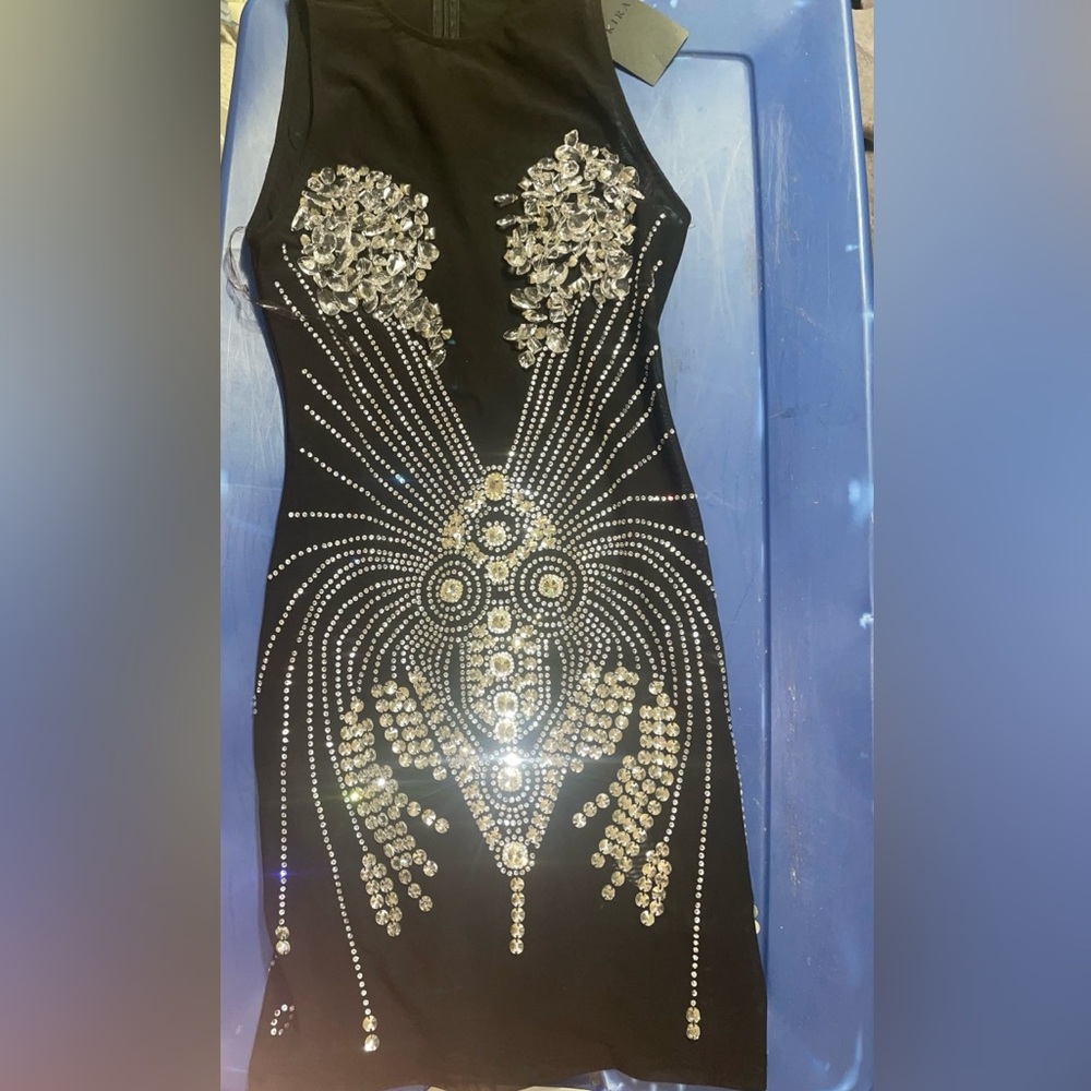 Elegant Black Embellished Dress